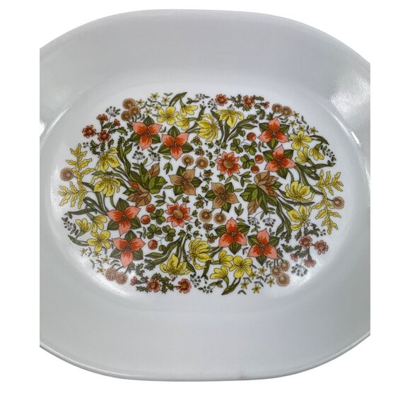 Vintage 12" Corelle Corning Ware Indian Summer Oval Serving Platter Tray Floral - Picture 3 of 7